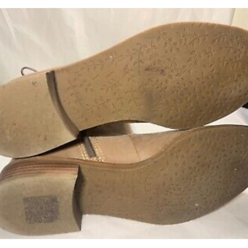 Anthropologie Miss Albright Full Zip Lace-up Back Sand Leather Boots  sz 8.5 - Picture 9 of 11